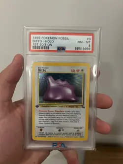 DITTO #3 1ST EDITION HOLO 3/62 PSA 8 POKEMON FOSSIL - Image 1