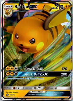 Raichu GX - SM213 Pokemon TCG SM Promos Promo NM - Image 1
