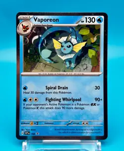 Vaporeon #168 Near Mint Rare Black Star Pokemon Scarlet Violet Cosmos Holo TCG - Image 1