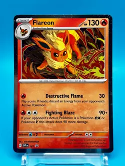 Flareon #167 Rare Near Mint Pokemon Scarlet Violet Cosmos Holo Black Star TCG - Image 3
