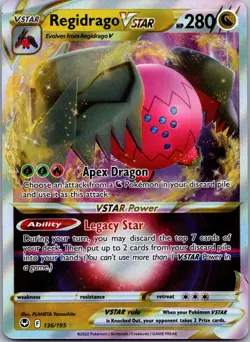 Regidrago VSTAR 136/195 Pokemon TCG SWSH12: Silver Tempest Ultra Rare NM - Image 1