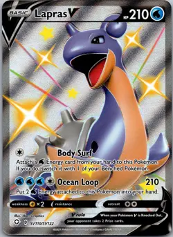 Lapras V SV110/SV122 Pokemon TCG Shining Fates: Shiny Vault Shiny Holo Rare NM - Image 1