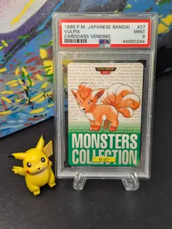 Vintage Pokemon 1996 JPN 🍙 Bandai Carddass Vending 1st Prnt Vulpix #37 🔥 PSA 9 - Image 1