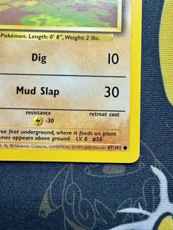 Pokemon TCG Diglett Base Set 47/102 Regular 1999-2000 Wizards Base Set Copyright - Image 3