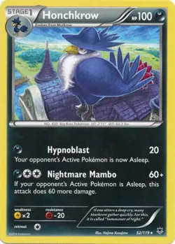 2x (XY04-052) Honchkrow Rare Pokemon XY Phantom Forces Card # 52 - Image 1