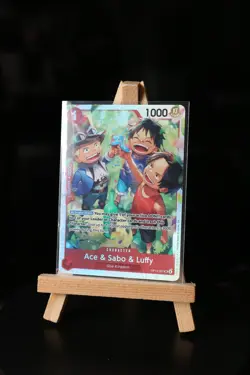 One Piece Card Game ! Ace & Sabo & Luffy OP13-007 SUPER RARE - Anglais ! - Image 1