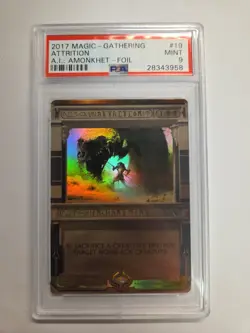 FOIL Attrition MASTERPIECE PSA 9 MINT MTG Magic Amonkhet Invocation Magic - Image 1