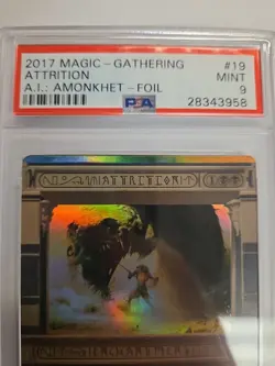 FOIL Attrition MASTERPIECE PSA 9 MINT MTG Magic Amonkhet Invocation Magic - Image 2