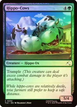NM Foil Hippo-Cows, MTG, Avatar: The Last Airbender, Magic the Gathering, 254 - Image 1