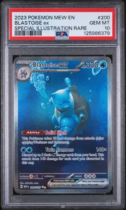 2023 POKEMON MEW EN-151 SPECIAL ILLUSTRATION RARE #200 BLASTOISE EX PSA 10 - Image 1