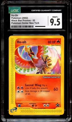 CGC 9.5 MINT+ Ho-Oh # 52 WOTC Black Star Promo "Center NY" Pokemon Card - Image 2