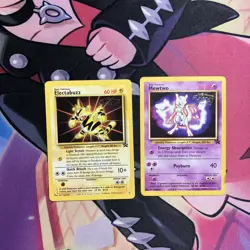 Mewtwo 3 + Electabuzz 2 WB The First Movie WoTC Black Star Promo Pokemon Card - Image 1