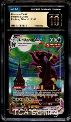 CGC 10 PRISTINE Umbreon VMAX 215/203 ALRTERNATE ART Evolving Skies Pokemon Card - Image 1