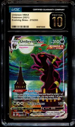 CGC 10 PRISTINE Umbreon VMAX 215/203 ALRTERNATE ART Evolving Skies Pokemon Card - Image 2