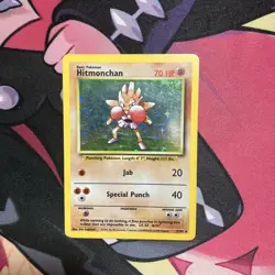 Pokemon TCG Hitmonchan Base Set Holo Unlimited Rare Card 7/102 MP - Image 1