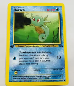 Pokemon Card 1ST EDITION Fossil Set 1999 - Horsea 49/62 NM+ - Image 1