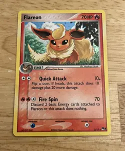 Pokemon FLAREON Holo Promo 2/17 POP Series 3 Card - Rare LP TCG (P19) - Image 1