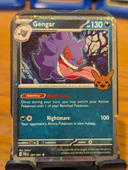 Pokemon TCG 2024 Trick or Trade Gengar Cosmos Holo 057/091 Halloween Stamped - Image 1