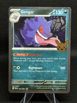 Pokemon Gengar Trick-or-Trade 2024 Cosmos Holo Card #057/091 - Image 1