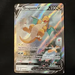 Pokemon TCG Dragonite v Full Art Holo Ultra Rare Card Pokemon Go 192/203 Ungrade - Image 1