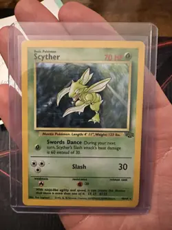 Pokemon Scyther TCG Jungle Holo Card 10/64 Unlimited Rare, Vintage LP Condition - Image 1