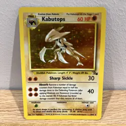 Pokemon Card Kabutops 9/62 Fossil Unlimited Holo Rare - Image 1