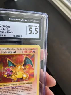 Charizard 004/102 Base Set (Shadowless) Holo CGC 5.5 EXCELLENT+ Pokemon Card - Image 5