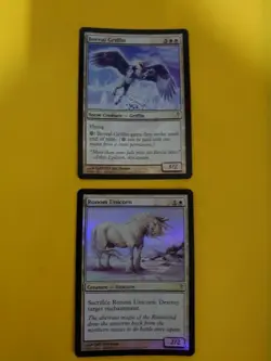 Ronom Unicorn & Boreal Griffin Coldsnap. FOIL Rare. MTG 2 Card as pictured - Image 1