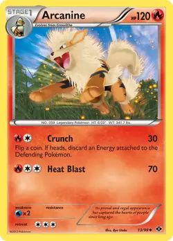 Arcanine 13/99 Next Destinies Pokemon Card LP - Image 1