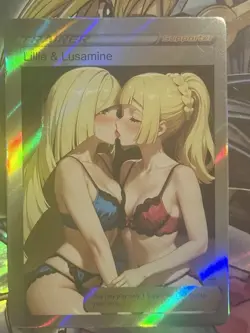 Pokemon Lillie & Lusamine Anime Waifu Custom DIY Trainer Art Sexy Pokemon card - Image 1
