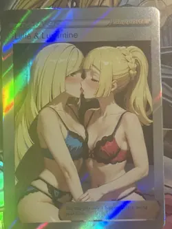 Pokemon Lillie & Lusamine Anime Waifu Custom DIY Trainer Art Sexy Pokemon card - Image 2