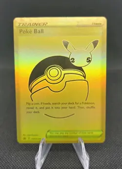 SWSH146 Poke Ball Gold Full Art Celebrations Pokemon TCG Promo Card - Image 1