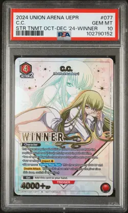 PSA 10 GEM MINT Union Arena C.C. Winner Card UEPR/CGH-1-077 Code Geass English - Image 2