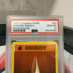 1999 Pokemon Base Set Shadowless #97 Fighting Energy PSA 10 - Image 2