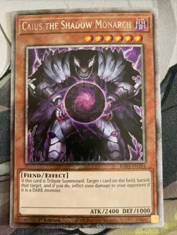 Yugioh! Caius the Shadow Monarch - 1st Ed Platinum Secret Rare - RA03-EN193 - NM - Image 1