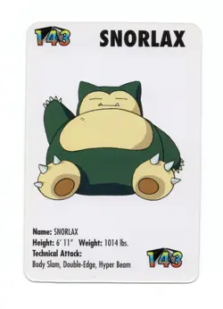 Snorlax #143 KFC Pokemon mini card promo 1998 - Image 1