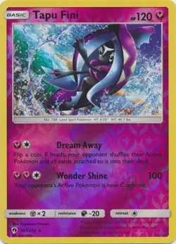 Tapu Fini 151/214 Reverse Holo Lost Thunder Pokemon Card NM - Image 1