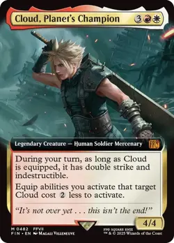 Cloud, Planet's Champion Extended Art Final Fantasy MTG NM - Image 1