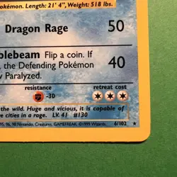 Pokemon TCG Gyarados 7/130 Base Set Unlimited Holo Rare Card NM - Image 5
