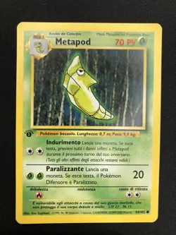 Pokemon Metapod 54/102 Set Base Prima Edizione Wizards ITA Carte Vintage - Image 1