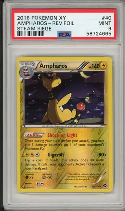 2016 Pokemon XY Steam Siege Amparos Rev. Foil #40 PSA 9 - Image 1
