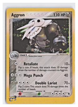 Pokemon Aggron 1/109 EX Ruby and Sapphire Holo Rare Near Mint or Better sb1 - Image 2