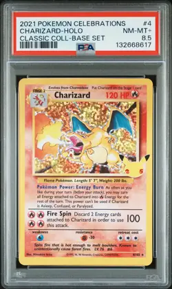 2021 POKEMON CELEBRATIONS CLASSIC COLL #4 CHARIZARD-HOLO PSA 8.5 - Image 1