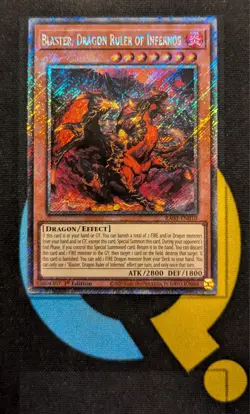 RA03-EN010 Blaster, Dragon Ruler of Infernos Platinum Secret Rare 1st Ed YuGiOh - Image 1