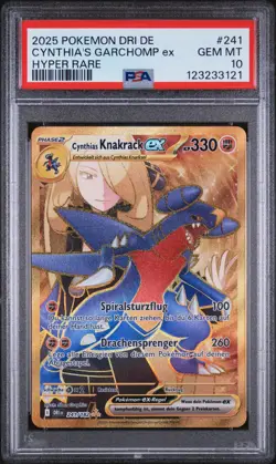 PSA 10 Cynthias Garchomp ex Destined Rivals Gold Hyper Rare Pokemon Card 241/182 - Image 1