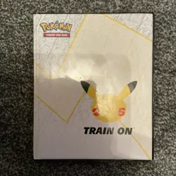 Pokemon 25th Anniversary Jumbo Binder & Card Bundle | Mimikyu SWSH136 & More - Image 1