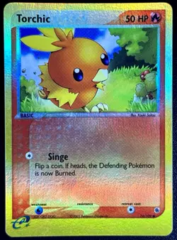 Torchic 74/109 Reverse Holo EX Ruby & Sapphire Pokemon Card - Near Mint NM - Image 1