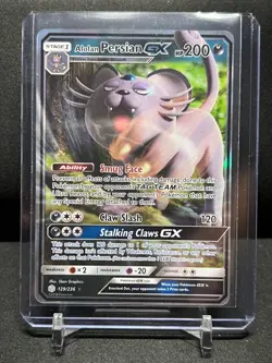 Alolan Persian GX 129/236 Ultra Rare Holo Pokemon 2019 Cosmic Eclipse - NM - Image 1