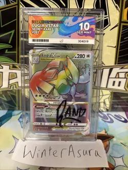 Lugia Vstar 202/195 Pokemon SIGNED By Randolph Ace 10 Silver Tempest Rainbow - Image 1