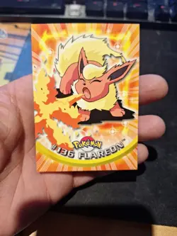FLAREON #136 TOPPS Pokemon TV Animation BLUE LOGO Series 3 Non Holo NM - Image 1